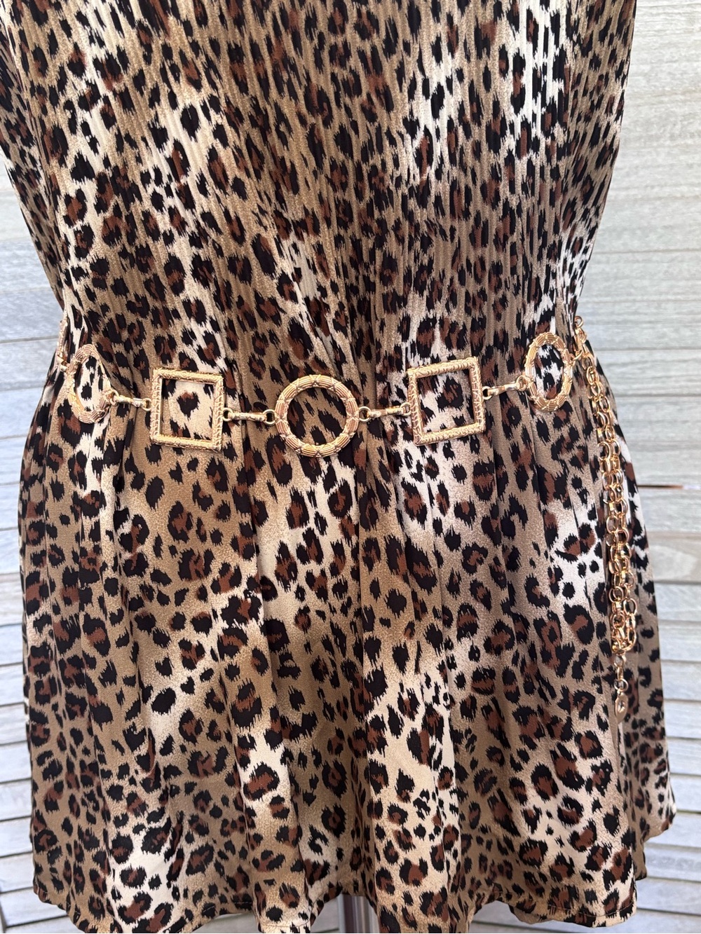 NWOT Gold/RoseGold Geometric ChainBelt Retro/Y2K 50” Adjustable& PlusSZFriendly